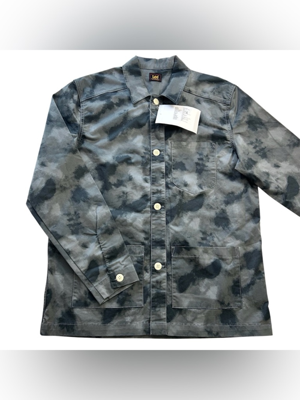 NWT Vintage Style Lee Men’s Chore Coat Jacket Camo Tie Dye Gray Black size M